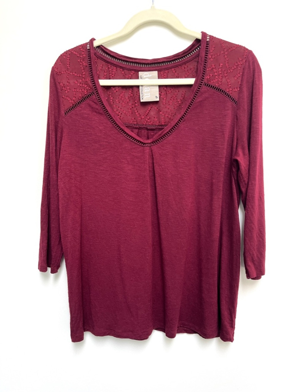 Anthropologie, Left coast Maisy slub knit blouse in wine by Dolan. Size medium